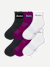 Womenâ€™s Ruffle Athletic Quarter Sock 6-Pack - vivid magenta mix L