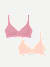 Womenâ€™s No Show Plunge Bralette 2-Pack - Dried Rose x Pink Sandstone L