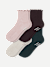 Women's Ruffle Rib Quarter Sock 4-Pack - pink sand mix L [10208]