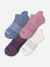 Women's Solids Ankle Socks - blue plum mix L [9851]