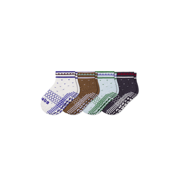Toddler Holiday Gripper Calf Sock 4-Pack