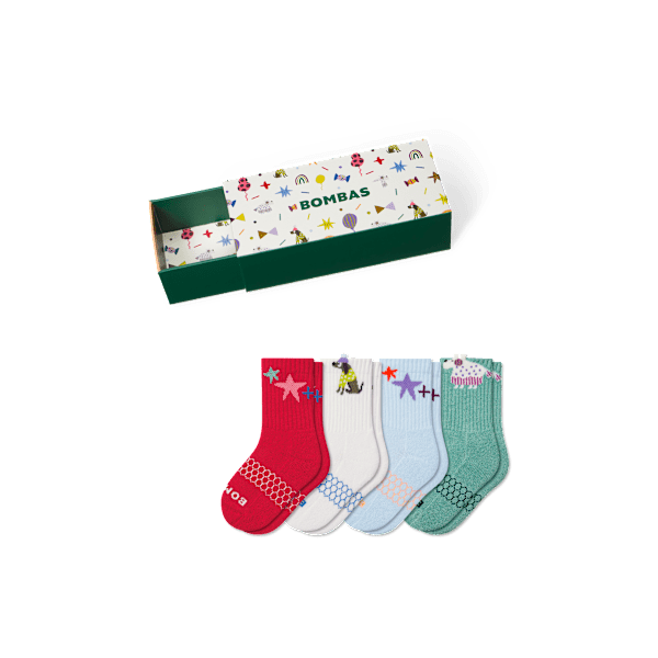 Junior Holiday Calf Sock 4-Pack Gift Box