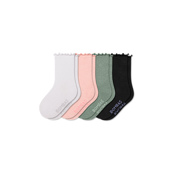 Junior Ruffle Rib Calf Sock 4-Pack