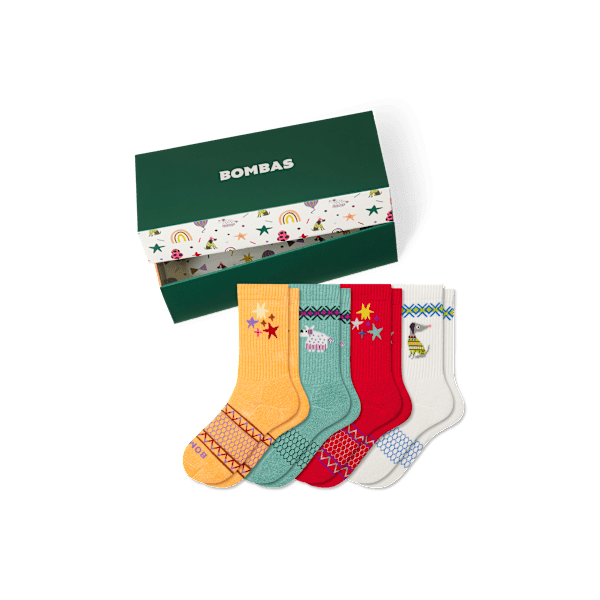 Youth Holiday Calf Sock 4-Pack Gift Box