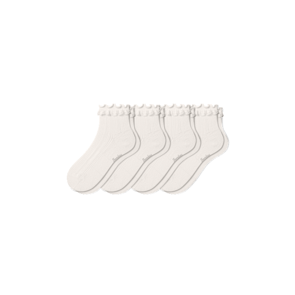 Youth Ruffle Rib Quarter Sock 4-Pack