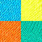 blue yellow orange teal
