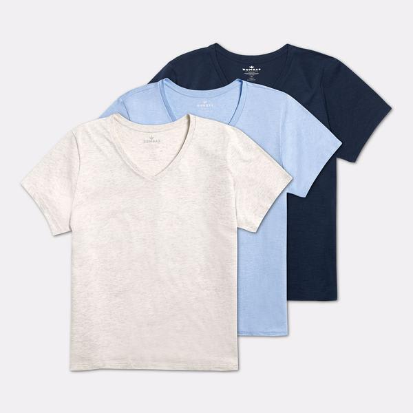 Blue V Neck T Shirt Front And Back - Stairs Design Blog