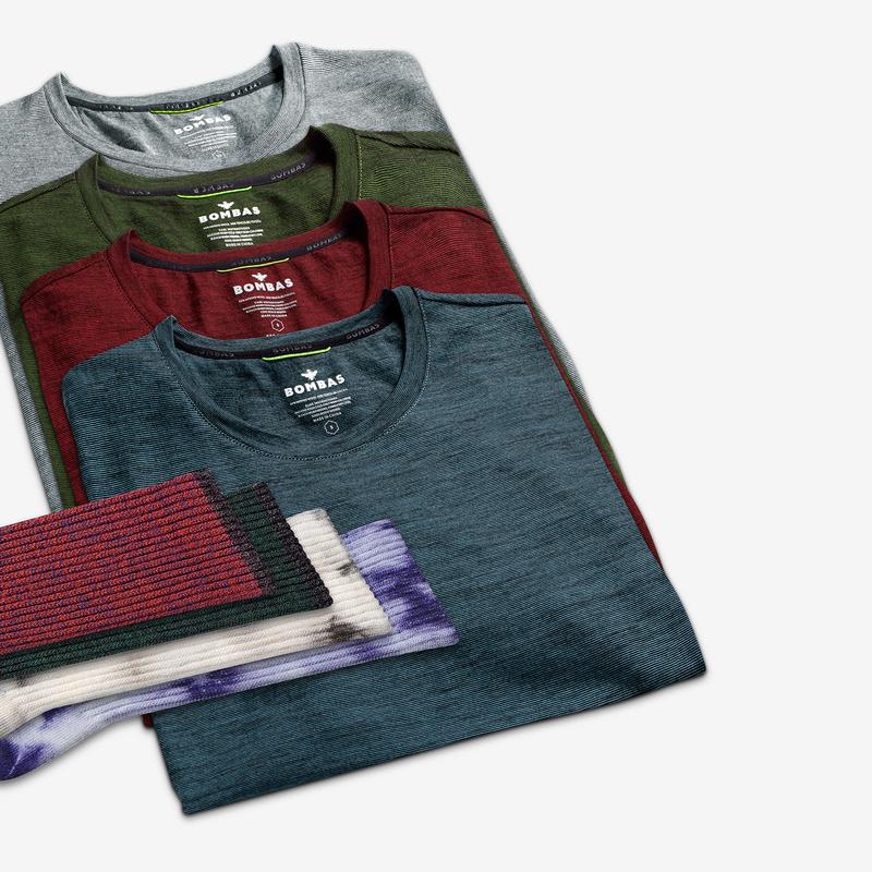 Men's Merino Crew Neck T-Shirt & Calf 8-Pack