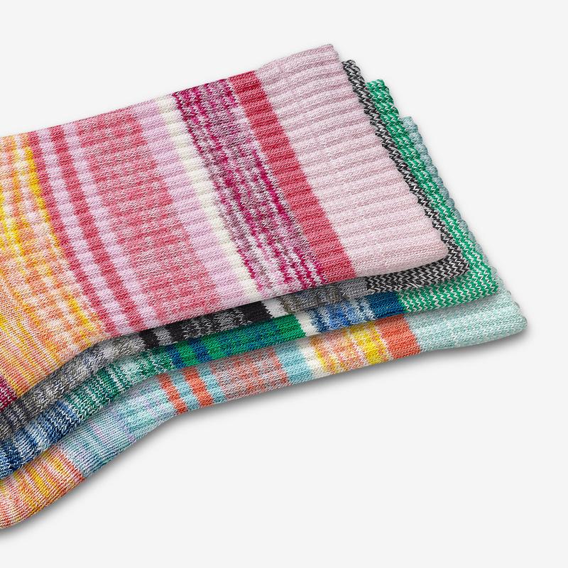 Youth Brush Stripe Calf Sock 4-Pack