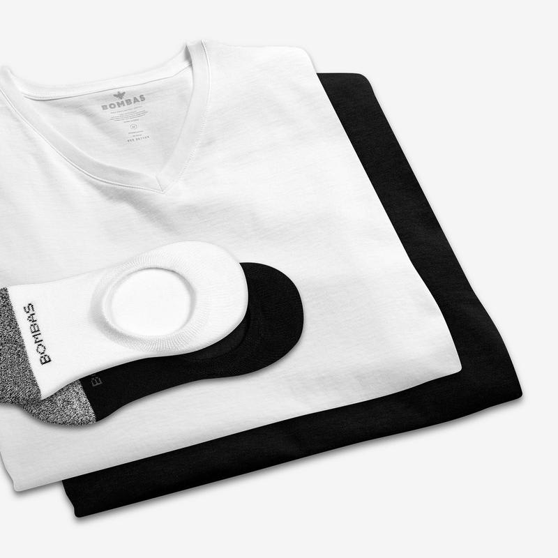 Men's V-Neck T-Shirt & No Show Sock 12-Pack