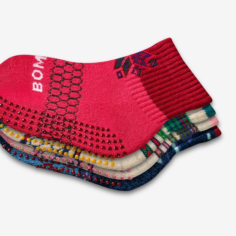 Toddler Holiday Gripper Calf Sock 4-Pack