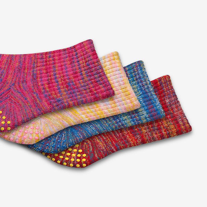 Toddler Space Dye Gripper Calf Sock 4-Pack