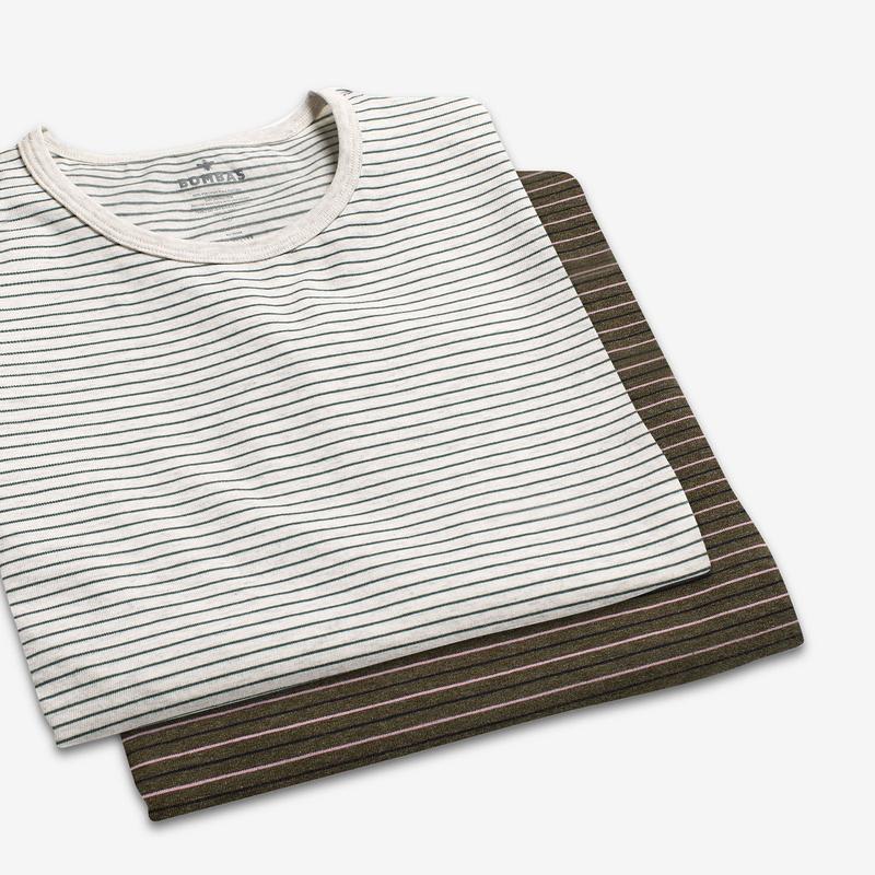 Women's Pima Cotton Striped Crew Neck T-Shirt
