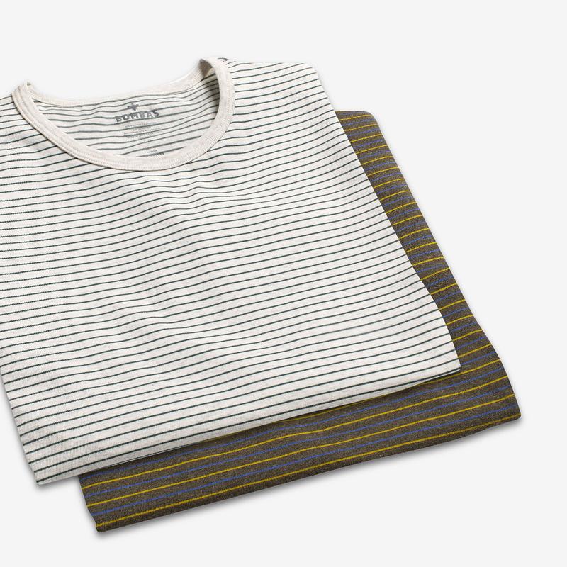 Men's Pima Cotton Striped Crew Neck T-Shirt