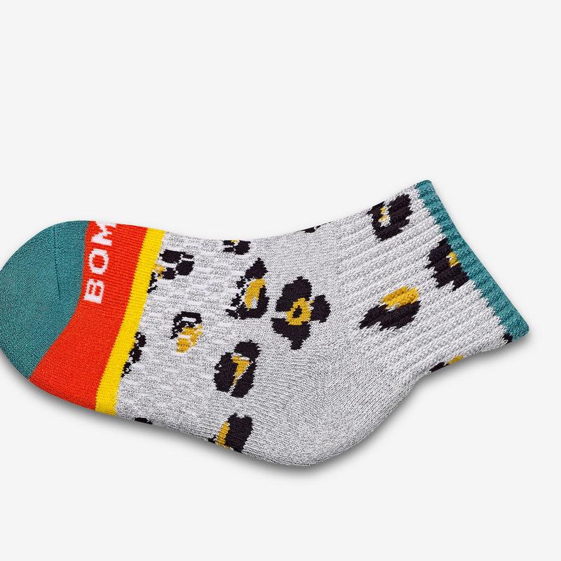Youth Sparkle Leopard Quarter Sock 4-Pack