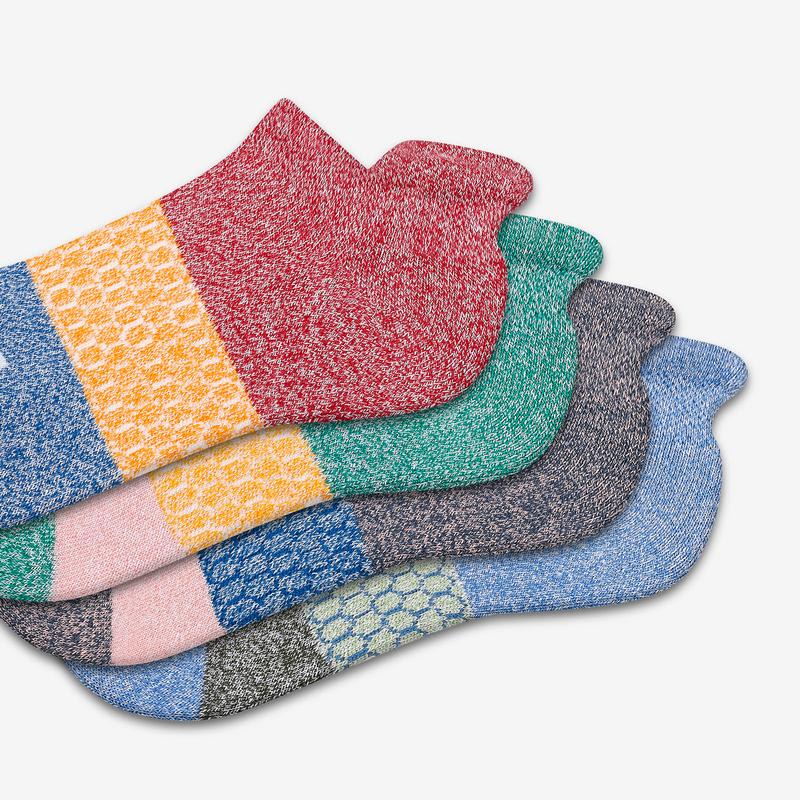 Youth Tri-Block Ankle Sock 4-Pack