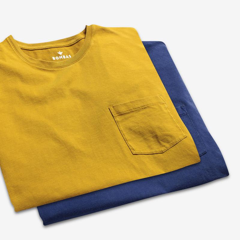 Men's Garment Wash Pocket Crew Neck T-Shirt