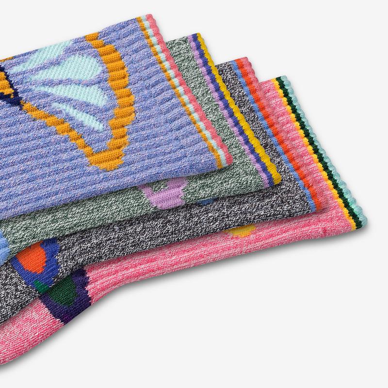Youth Paisley Floral Calf Sock 4-Pack