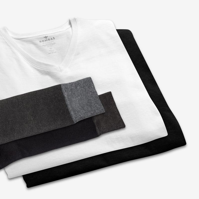Men's V-Neck T-Shirt & Dress Over The Calf Sock 6-Pack